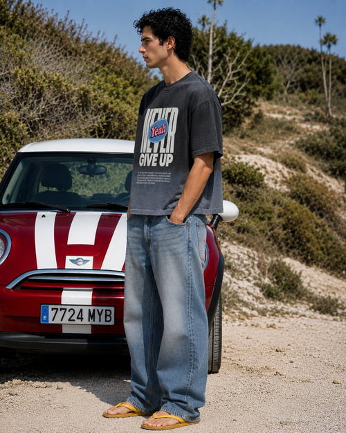 Ombre Wash Never Give Up Tee