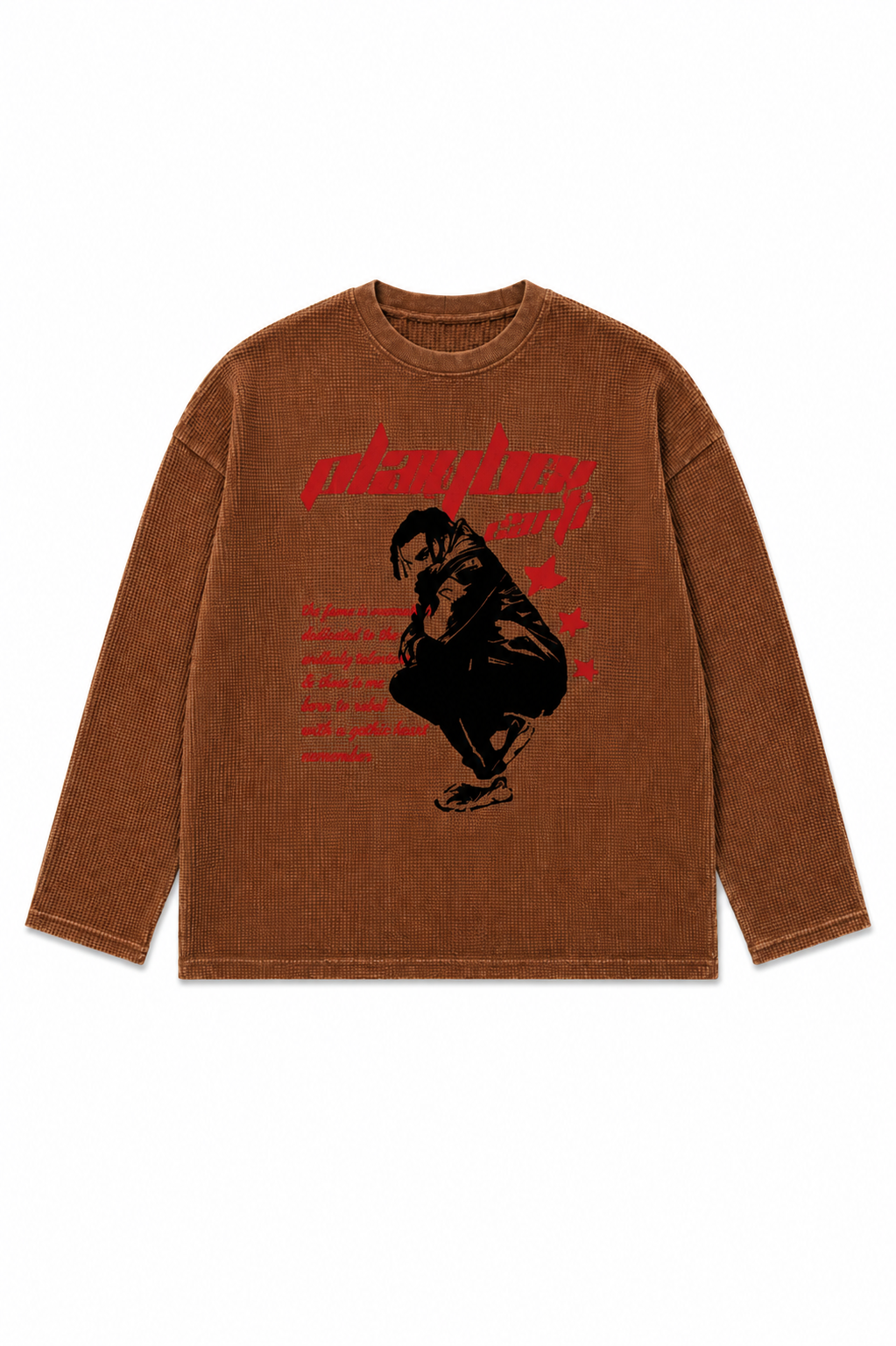PLAYBOI CARTI WAFFLE KNIT LONG SLEEVE